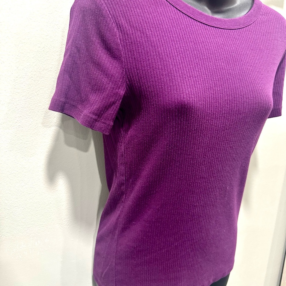A New Day Purple Ribbed Tee Small - Picture 3 of 7